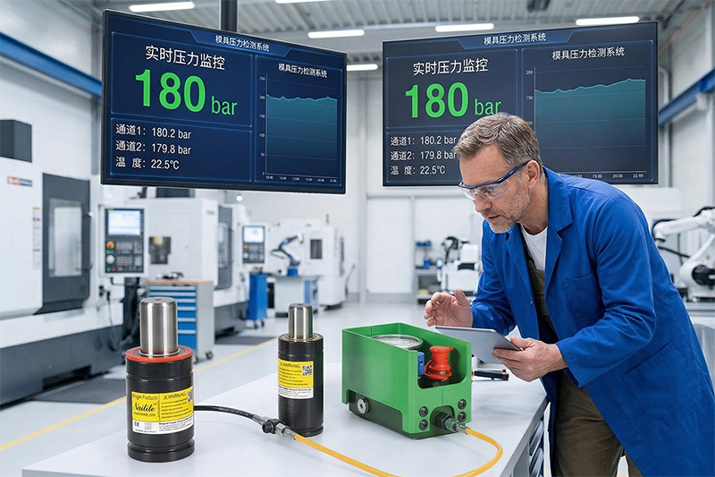 How can you monitor the pressure health of nitrogen springs in real-time using remote monitoring?